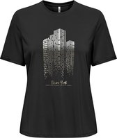 Only T-shirt Onlfree Life Reg S/s City Top Box J 15324129 Black/new York Dames Maat - S