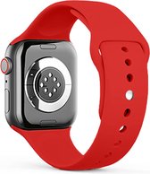 Zachte Siliconen Sport Band S/M - Red - Geschikt voor Apple Watch 42mm - 44mm - 45mm - 49mm - Waterproof smartwatchband voor iWatch series Ultra 9 8 7 6 5 4 3 2 1 SE grote modellen