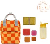 BEAU by Bo Sticky Lemon rugzak small + A Little Lovely Company back to school set Glitter Goud
