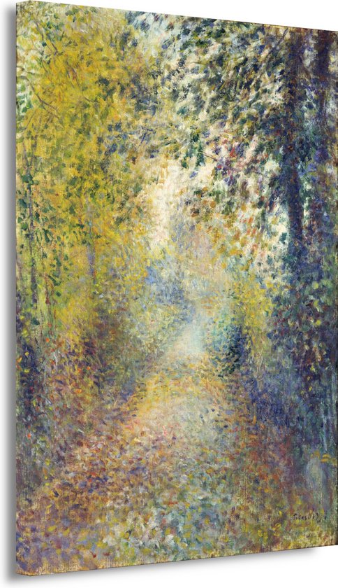 In het bos - Pierre-Auguste Renoir schilderijen - Kleurrijk schilderij - Muurdecoratie Oude meesters - Muurdecoratie industrieel - Schilderijen canvas - Wanddecoratie slaapkamer 60x90 cm