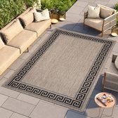 Tapis Tapiso Melissa Tapis Marron Cadre Intérieur Extérieur Cuisine Tapis à Poils Ras Taille - 200x290