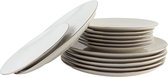OTIX Bordenset - Ontbijtborden - Dinerborden - Set van 12 Stuks - Wit met Gouden rand - Porselein - DAISY