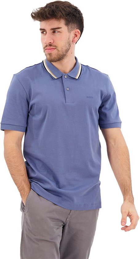 BOSS Penrose slim fit polo - jersey - lavendelblauw - Maat: L