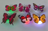 Kleurige nachtlampjes 'Vlinder' - LED - 6 stuks