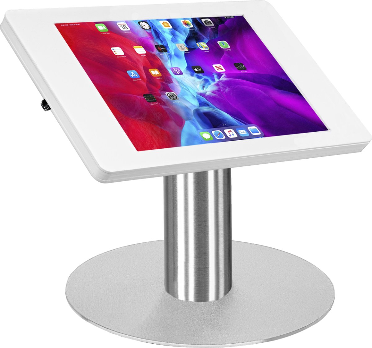 iPad tafelstandaard Fino voor iPad 10.2 & 10.5 – wit/RVS