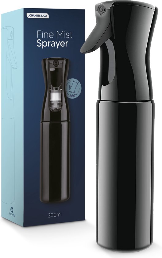Foto: Johannes co waterspuit zwart waterverstuiver mist verstuiver haar kappersspuit 300 ml