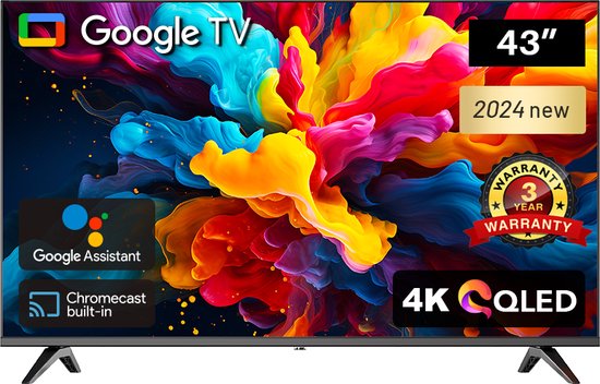 Foto: Google smart tv 43 inch teeview qled tv 4k ultra hd frameless design