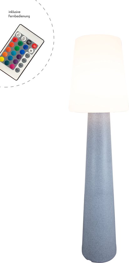 8 Seasons Design No.1 - Lampe sur pied rechargeable - Eclairage décoratif intérieur/extérieur - 16 couleurs RGB - LED - Pierre - H160 cm