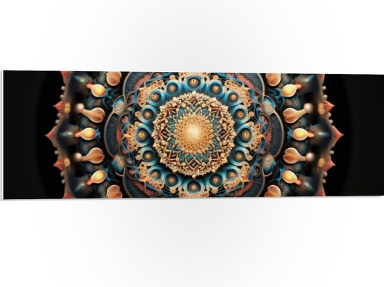 PVC Schuimplaat - Mandala - Figuren - Vormpjes - Kleuren - 90x30 cm Foto op PVC Schuimplaat (Met Ophangsysteem)