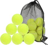 Tennisballen voor tennis en vrije tijd, 18 stuks tennisbal gele oefenballen hondenspeelgoedballen met mesh draagtas voor kinderen volwassenen oefening huisdieren training