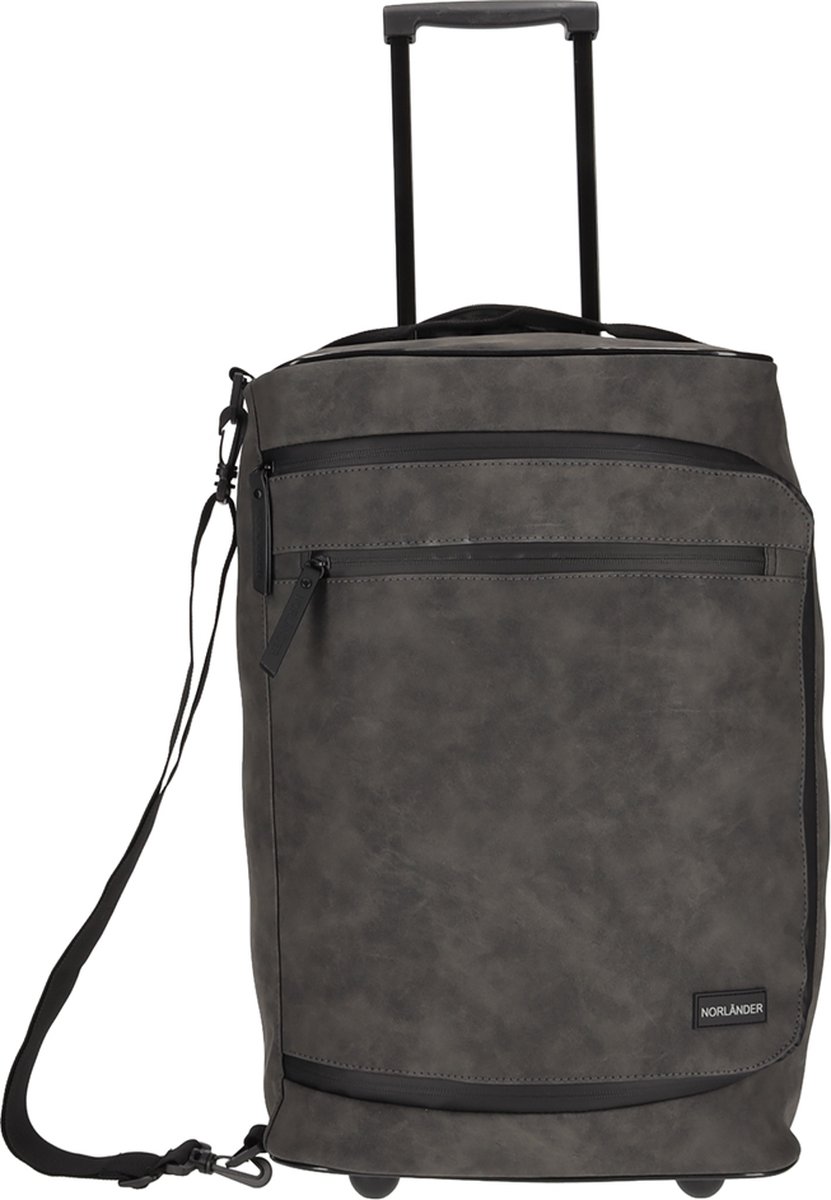 Norlander Nubuck Lyon reistrolley 17L - Handbagage trolley - Fluweel Nubuck - Grijs