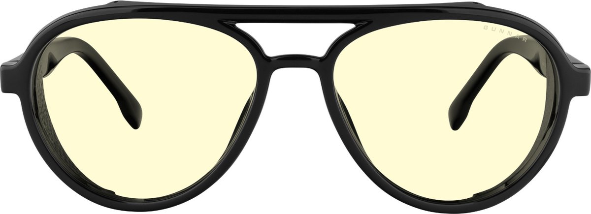GUNNAR gaming- en computerbrillen - Tallac - Framekleur: Onyx, Lenstint: Amber (blokkeert 65% blauw licht en 100% UV-licht) - Blauw licht blokkerende bril - Gepatenteerde lens - Vermindert vermoeide ogen en droogheid