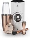 Boston barset, 700 ml, Boston cocktailshaker, barmaat, stamper, barzeef, geschikt voor levensmiddelen, barset inclusief geschenkdoos, antiek koper