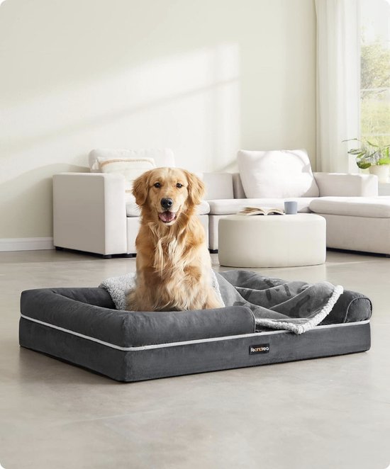 Orthopedisch hondenbed, hondenmat met dubbele verdieping, wasbaar