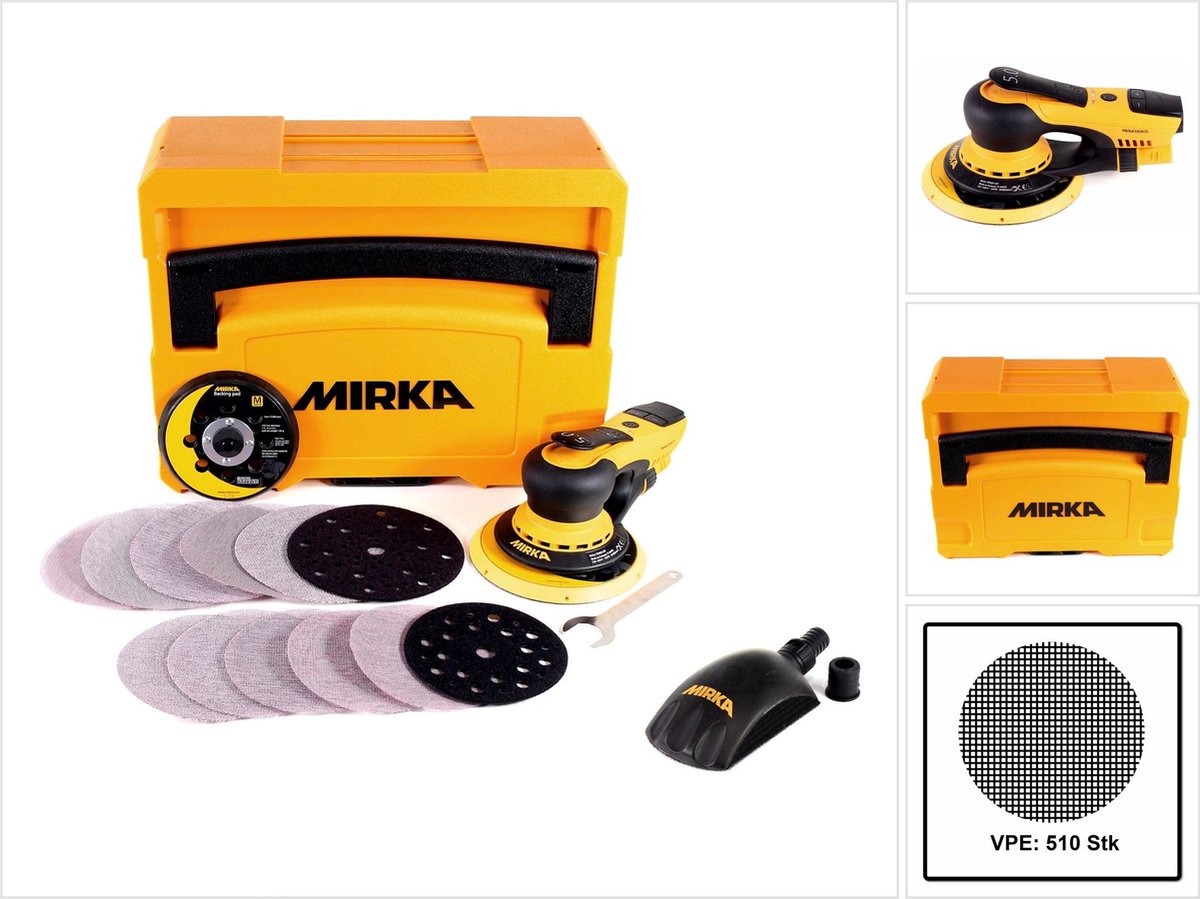 Mirka DEROS 5650CV Exzenterschleifer Set + systainer ( MID5650202CA ) + Roundy + 510x Schleifscheibe