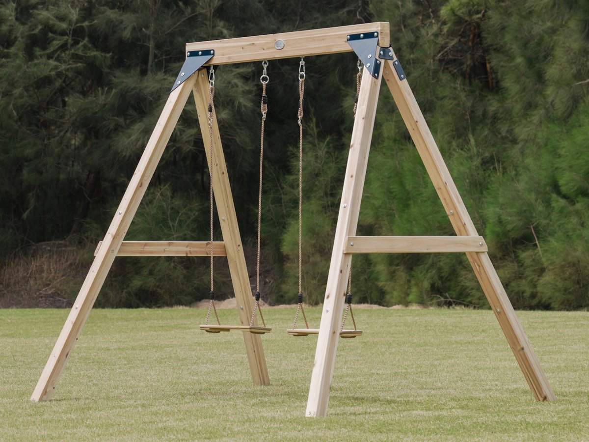 AXI Yuna Dubbele houten Schommel Bruin - FSC hout - Vrijstaande schommelset met 2 houten schommelzitjes - Schommelset voor kinderen - 10 jaar Garantie — afbeelding 10