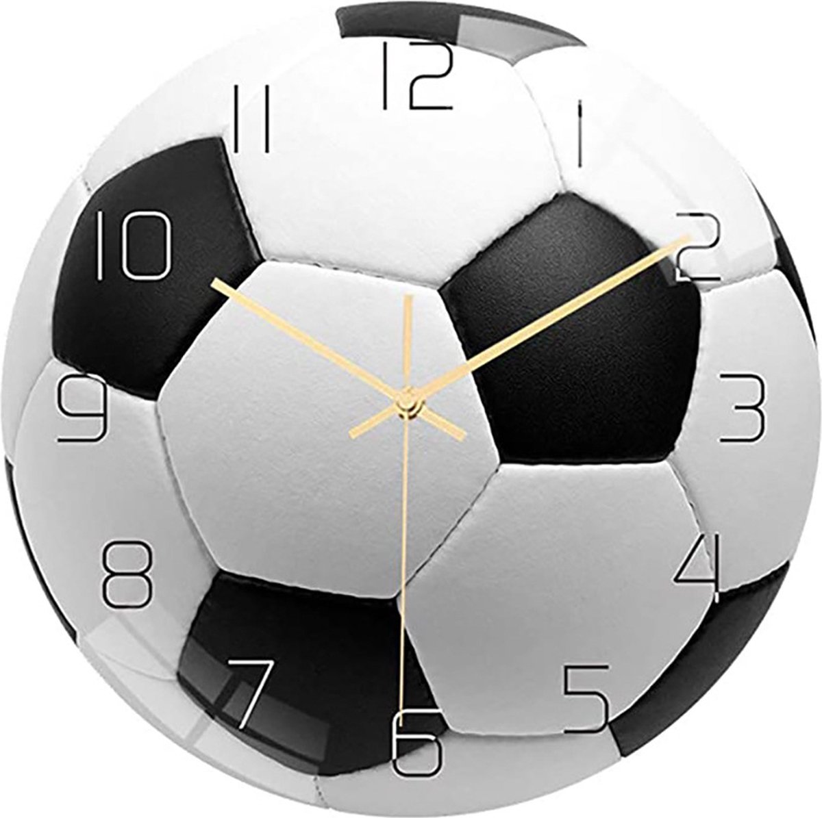 Levabe - Voetbal Klok - Wandklok - Tijd - Voetbalkamer - Sport - Bal - Jongens & Meiden - 30 cm