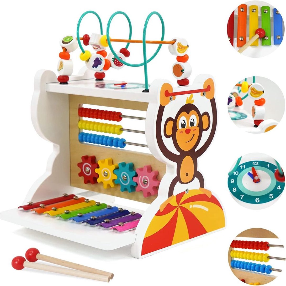 Dailysupplies Kinderspeelgoed 1 2 & 3 Jaar voor Meisjes en Jongens Educatief Speelgoed Montessori Sensorisch Wit