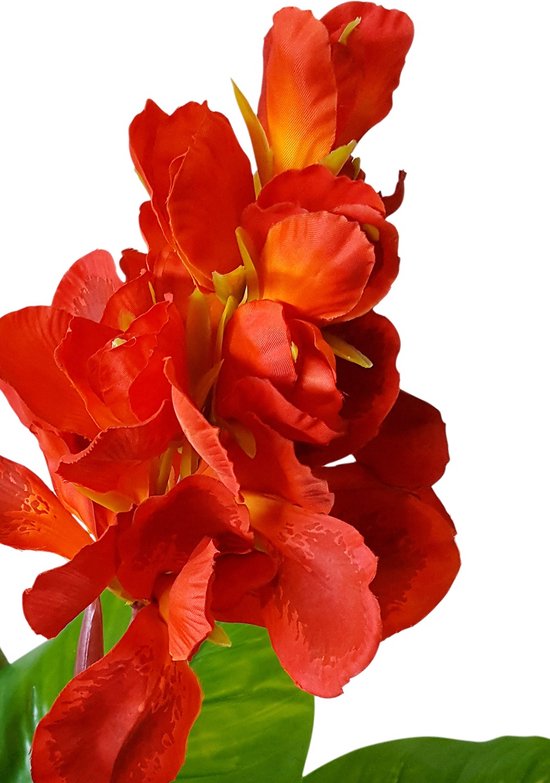 Canna Kunstmatige Plant 140 Cm - Realistische Kunstplant Met Pot Voor Binnen En Buiten
