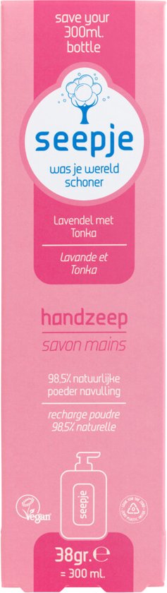Seepje handzeep navulverpakking in lavendelgeur, 38gr.