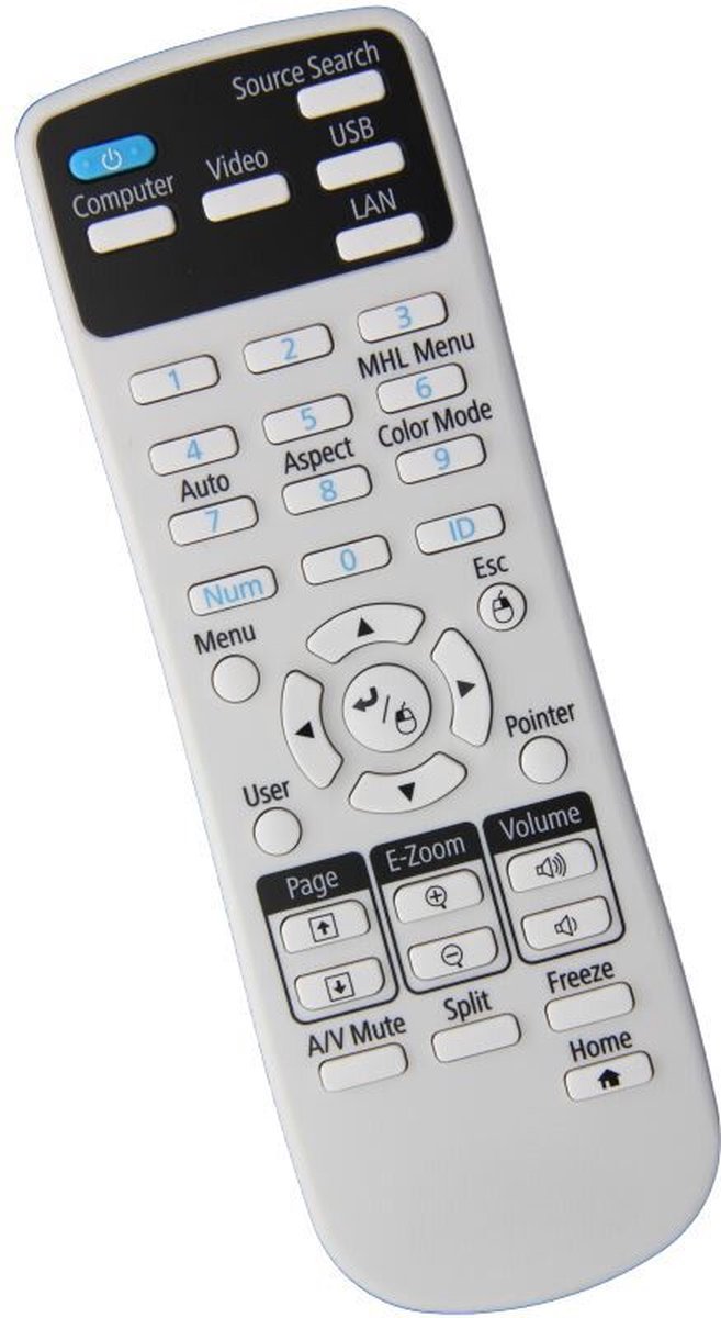 Afstandsbediening geschikt voor de EPSON H722C beamer, vervangt 1648806 / 164880600