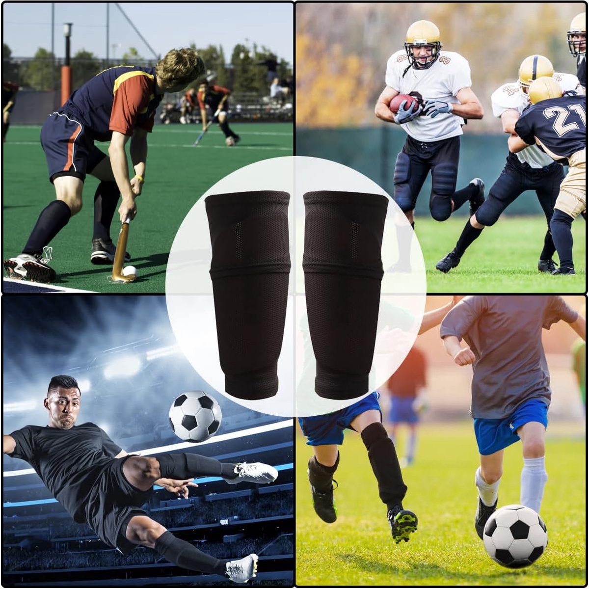 Accessoire Football Compétition Protège-tibias Football COMNICO - Lot 2 Paires Respirantes PP+EVA Accessoire Sport Sécurité