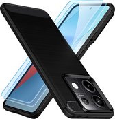 Geschikt voor Xiaomi Redmi Note 13 Pro 5G -hoesje en 2 stuks Screenprotector - Zwart