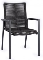 Tierra Outdoor Garden Chair Foxx - Chaise de salle à manger - Aluminium et Corde - Charbon - 1 chaise