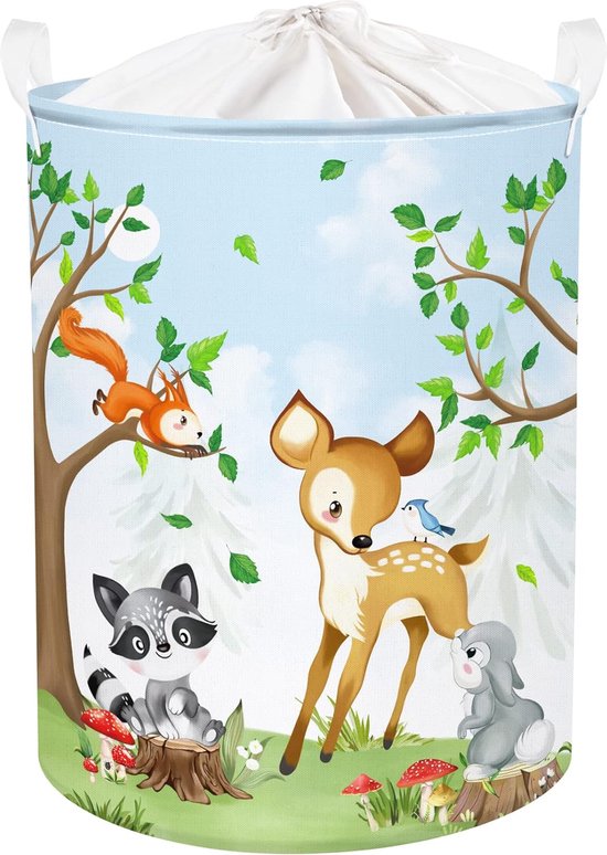 3 Sprouts - Wasmand voor kinderkamer, waszak voor kinderen, kinderwasmand met dierenmotief, wasmand babykamer, wasverzamelaar voor kinderen, praktisch voor kinderkamer, ijsbeer