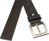 JV Belts Jeansriem bruin - heren en dames riem - 4 cm breed - Bruin - Echt Leer - Taille: 100cm - Totale lengte riem: 115cm