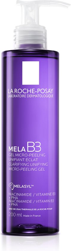 La Roche-Posay Mela B3 Micro-Peeling Gel Reiniger - tegen Pigmentvlekken - met Melasyl en Niacinamide - geschikt voor een Gevoelige Huid - 200ml