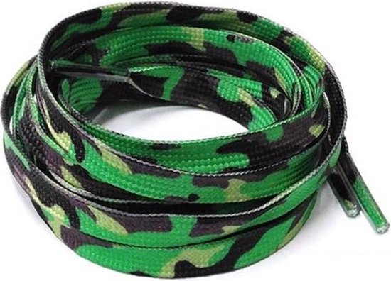 Schoenveters - Veters - Sneakerveters - Fat Laces - Plat - Camouflage - Veterlengte 110 cm – Breedte 10 mm