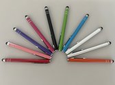 Afecto stylus - 10 stylus met clip in 10 kleuren in handig opbergzakje - metaal met zachte siliconen punt