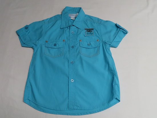 Overhemd - Jongens - Turquoise - 2 jaar 92