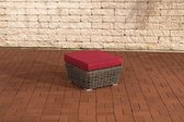 In And OutdoorMatch Voetenbank loungeset Tamia - Voor buiten - Kruk - Poef - Tuin - Rood - 59x59x30cm