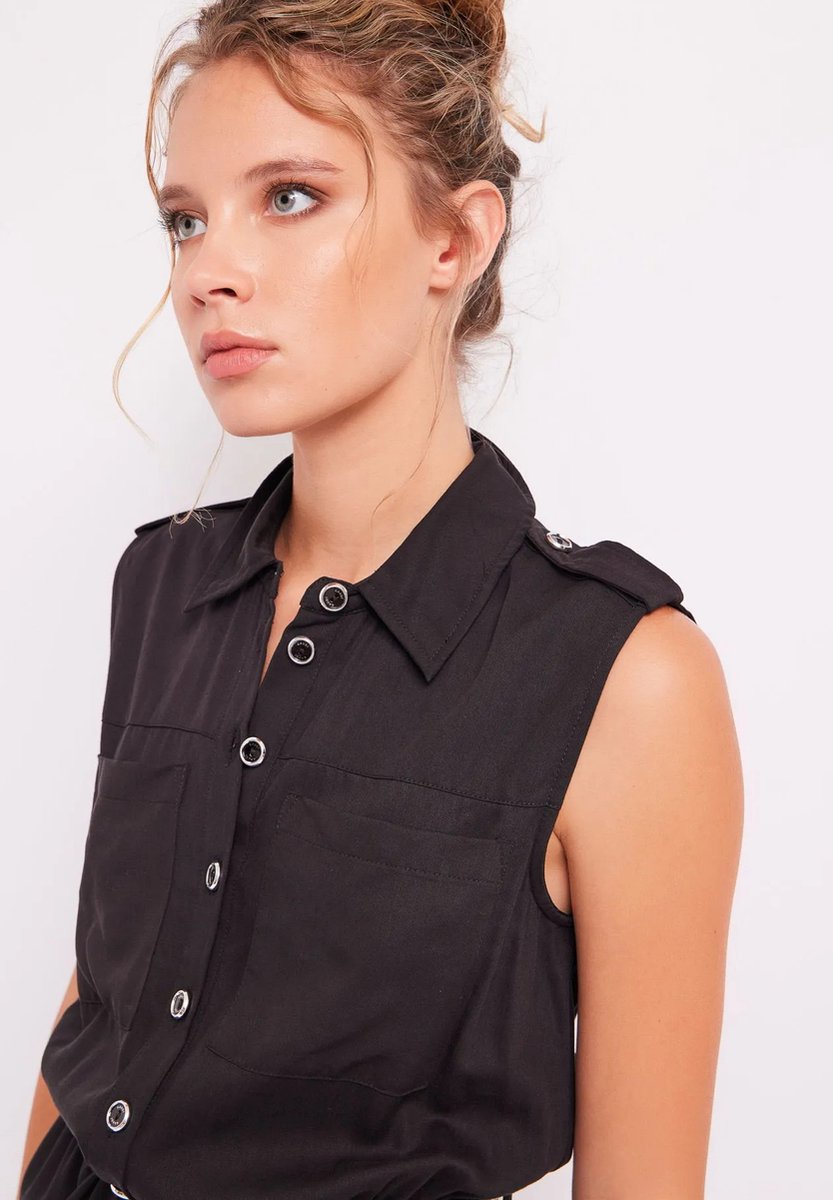 GAUDI - Jumpsuit with buttons 411BD15004 Black - Maat : 40/S