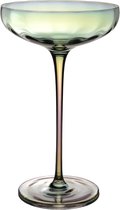 Intirilife Martiniglas met Regenboog Glinstering en Golvende Vorm - 140 ml Inhoud - Cocktail Glas Vaatwasmachinebestendig Schokbestendig Kristalglas