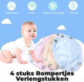Allernieuwste.nl® 4 Stuks Baby Romper Verlengstuk Bodysuit voor Jongens en Meisjes Verlengen Rompers - 4 Stuks