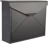brievenbus / omheining doorwerpbrievenbus - mailbox , 38 x 29 x 11.5 cm, matt black