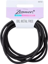 Zenner haarelastieken metal free XL 6 stuks - zwart - dikker haar - elastieken dik - haarelastiek