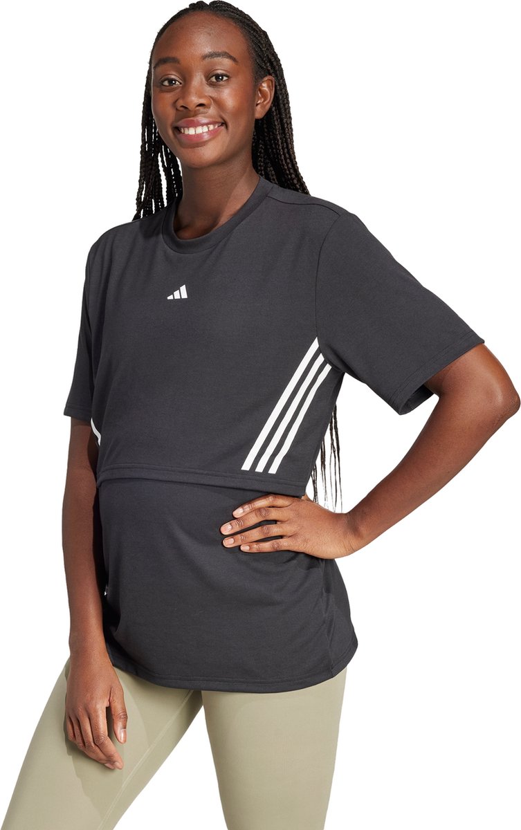 adidas Performance Zwangerschaps T-shirt Dames Zwart