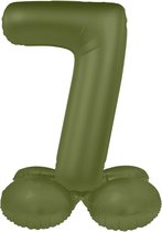 Folat - Staande folieballon Cijfer 7 Olive Green - 72 cm