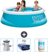 Intex Rond Opblaasbaar Easy Set Zwembad - 183 x 51 cm - Blauw - Inclusief Zwembadfilterpomp - Solarzeil - Chloor