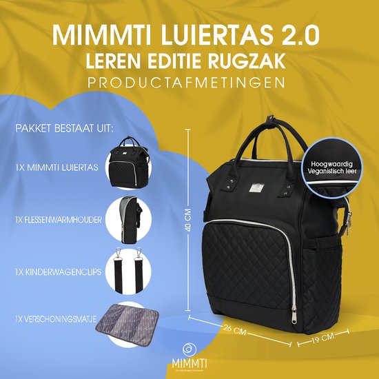 MMIMMTI Waterdichte en duurzame luiertas, rugzak met geïsoleerde