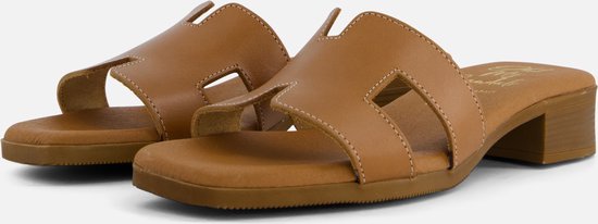 Oh My Sandals Slippers cognac Leer - Dames - Maat 37