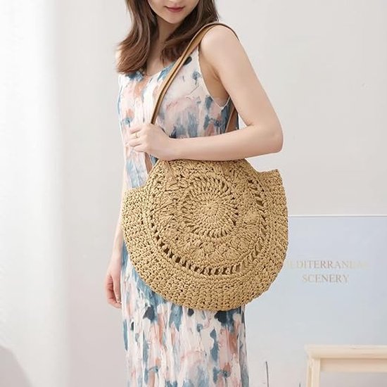 Handtassen voor vrouwen zomer strandtas grote draagtas strotas met kwastjes dames handtassen voor reizen, vakantie en winkelen.
