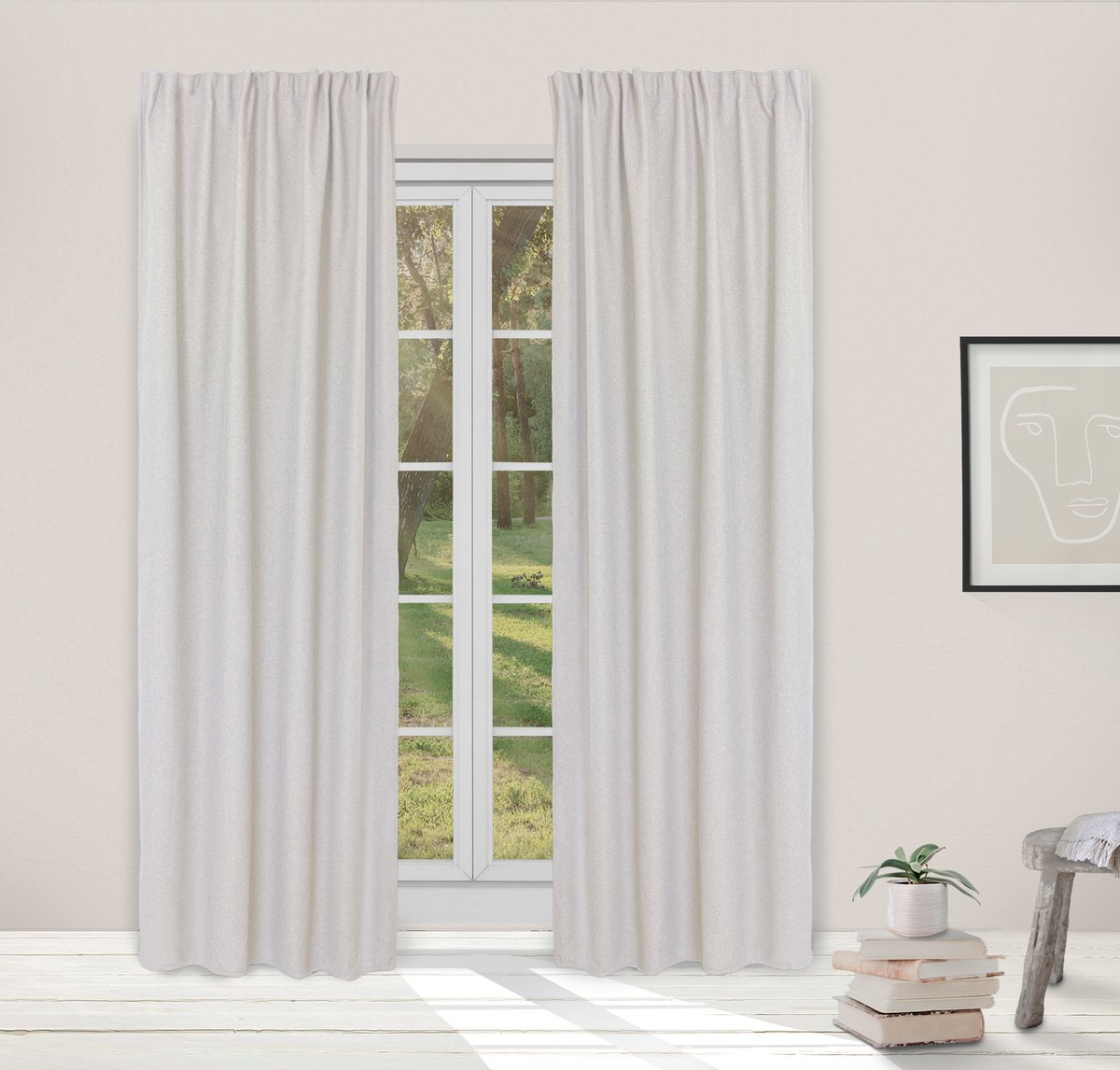 LINDER BorealChic Thermische Verduisterende Gordijnen met Haken - 140x260cm - Boreal Silk