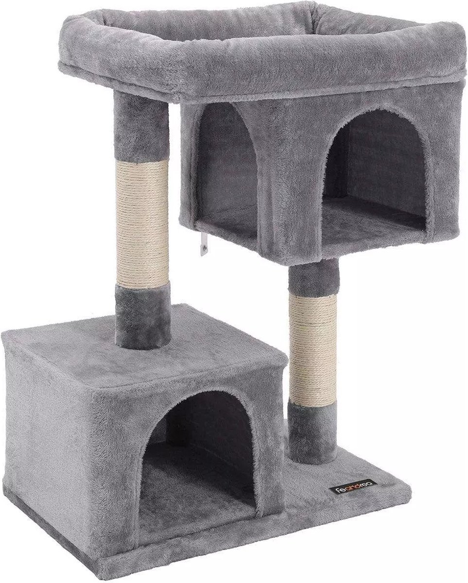 In And OutdoorMatch Luxe Krabpaal Abbey - Voor Katten - 84cm - Grijs - Kattenspeelgoed - Geschikt voor kleine kittens