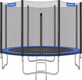 In And OutdoorMatch Trampoline Hyman - 366 cm - Met veiligheidsnet & ladder - Blauw - Rond - Tuin - tot 150 kg belasting