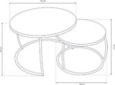 Rousseau - Salontafel - Grijs - 65x65x43 cm